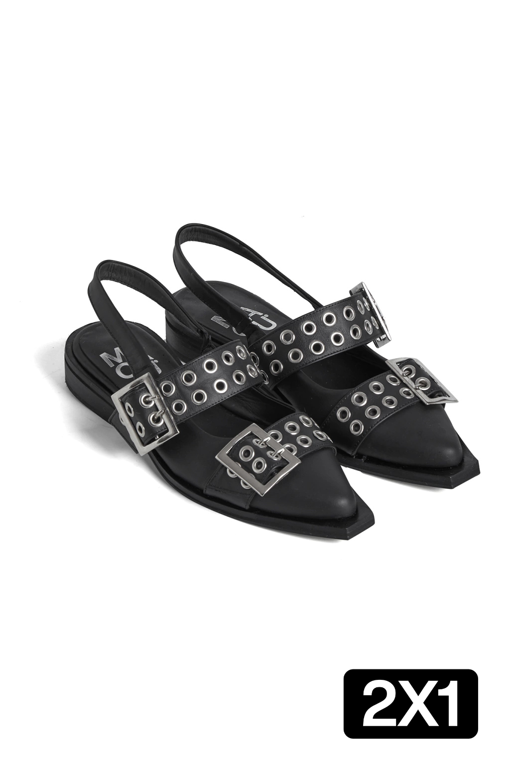 Chatas Valencia Cuero Negras (2x1)