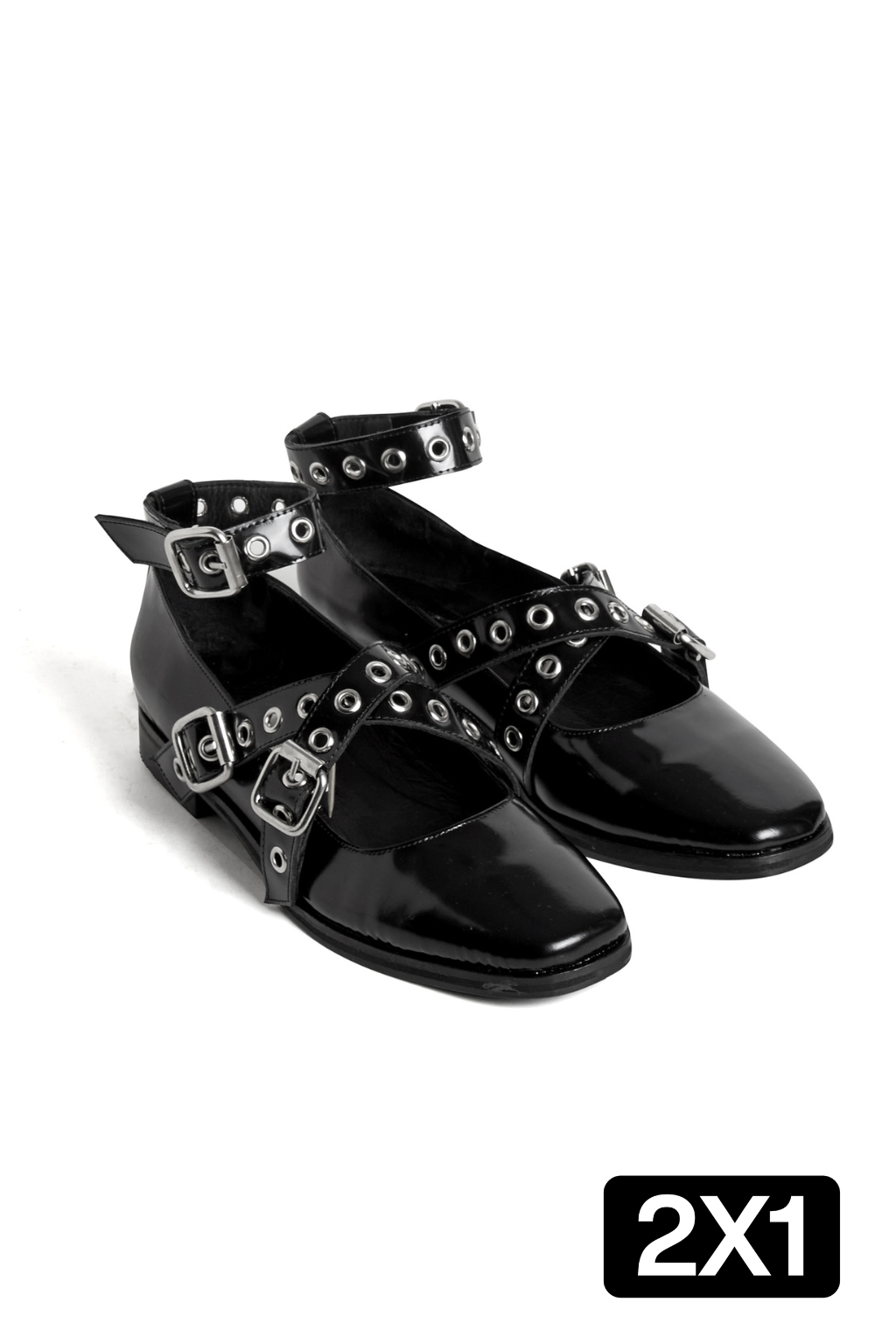 Chatas Joly Cuero Negras (2x1)