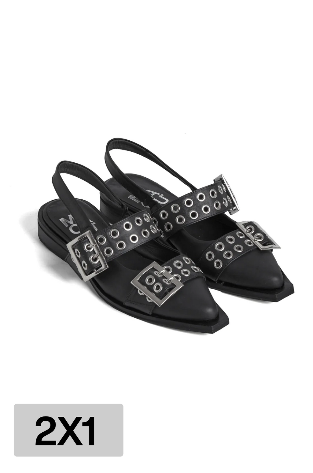 Chatas Valencia Cuero Negras (2x1)