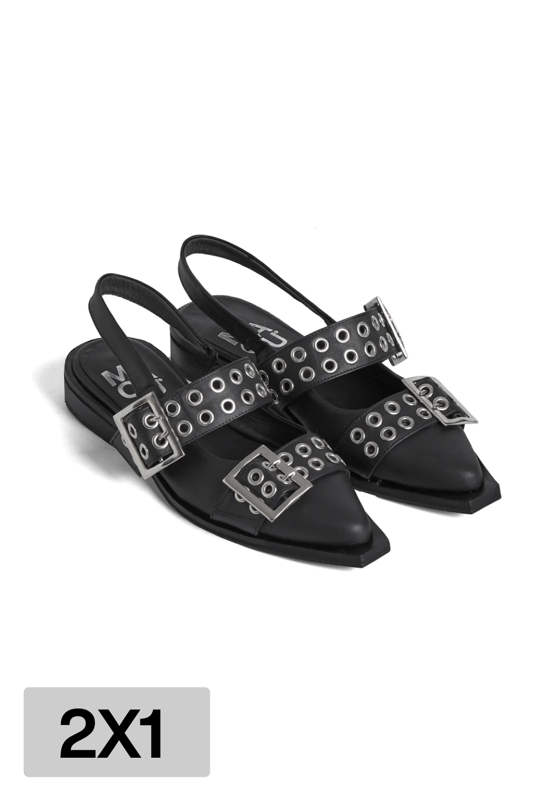 Chatas Valencia Cuero Negras (2x1)